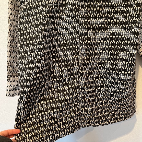 Old Navy Jacquard Open Front Jacket Size Medium Cream and Black Patterned - Picture 5 of 10